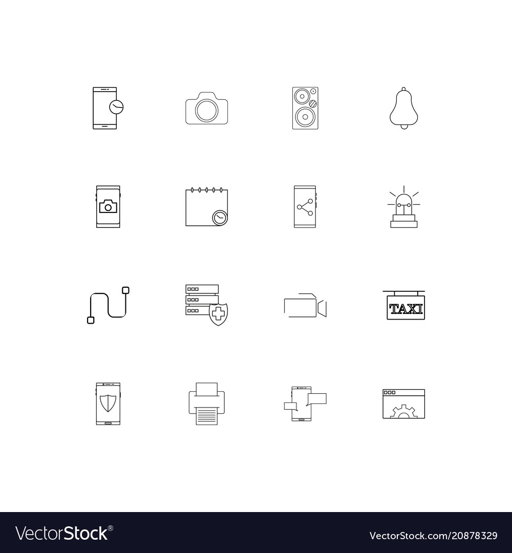 Devices linear thin icons set outlined simple