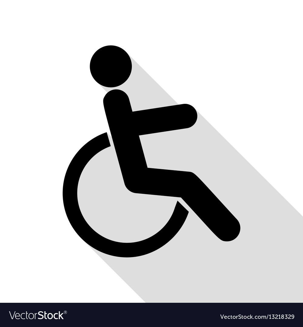 Disabled sign black icon with flat