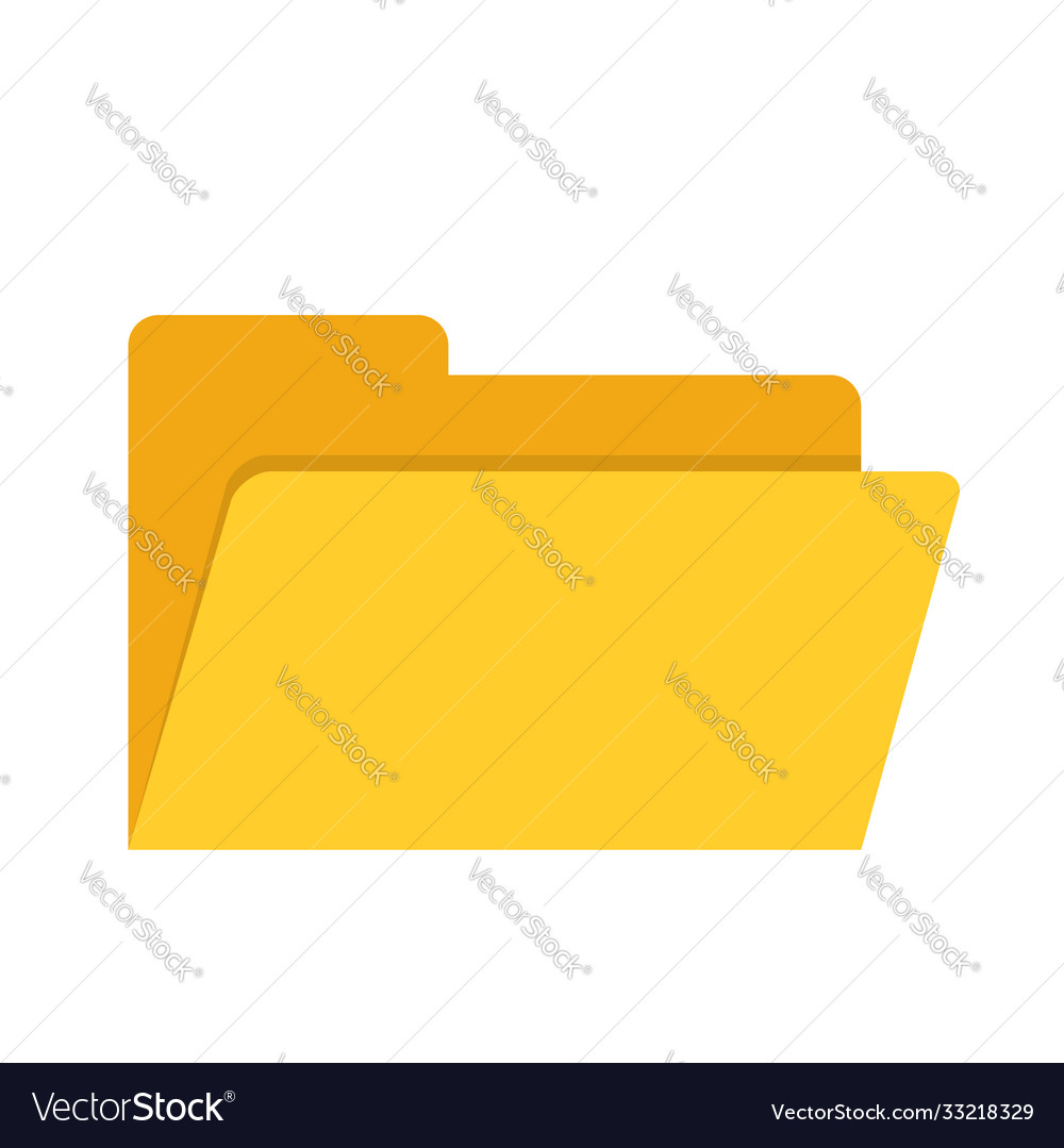 Empty yellow web computer folder for design vector image Empty yellow web computer folder for design