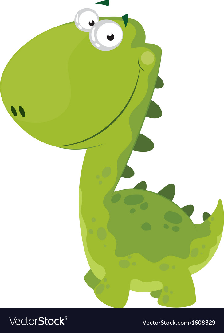 Green smiling dino Royalty Free Vector Image - VectorStock