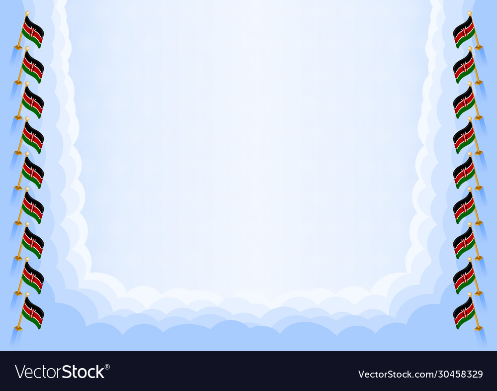 Horizontal frame and border with kenya flag Vector Image Horizontal frame and border with kenya flag