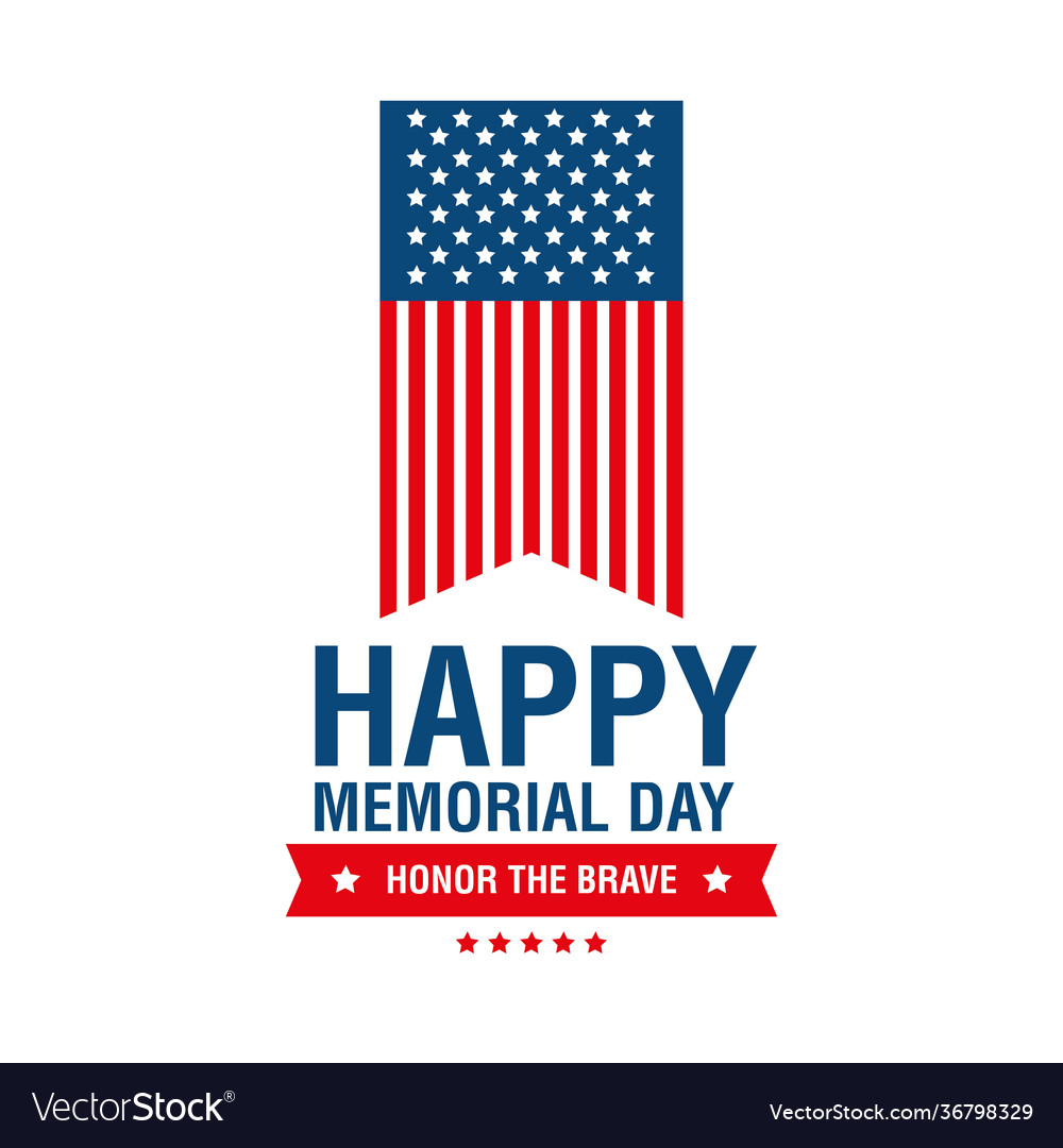 Memorial day ribbon Royalty Free Vector Image - VectorStock