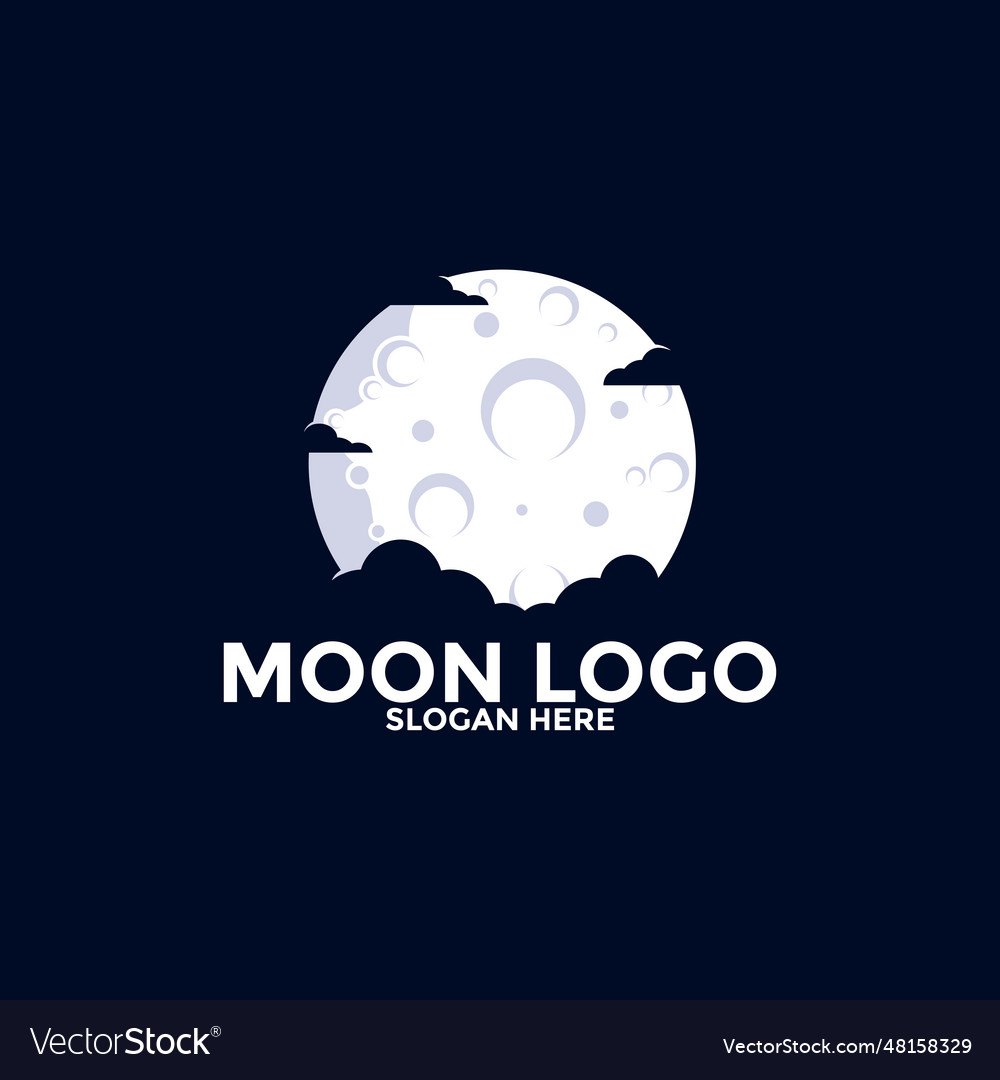 Moon logo icon simple logo design template Vector Image