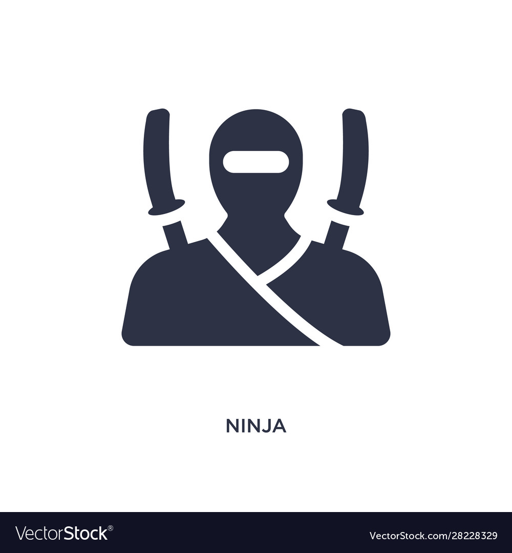 Ninja Icon On White Background Simple Element Vector Image 8620