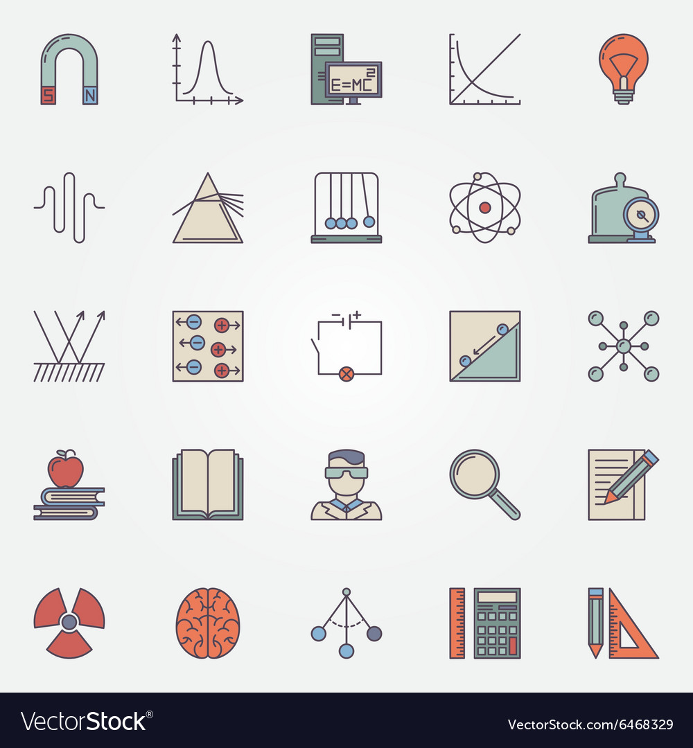 Physics Science Icon Set