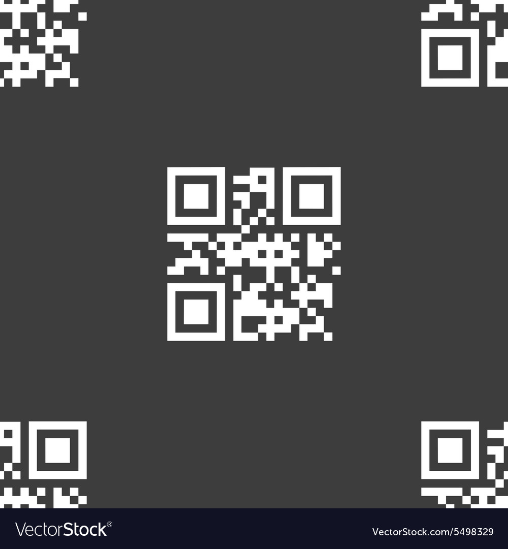 Qr code icon sign seamless pattern on a gray
