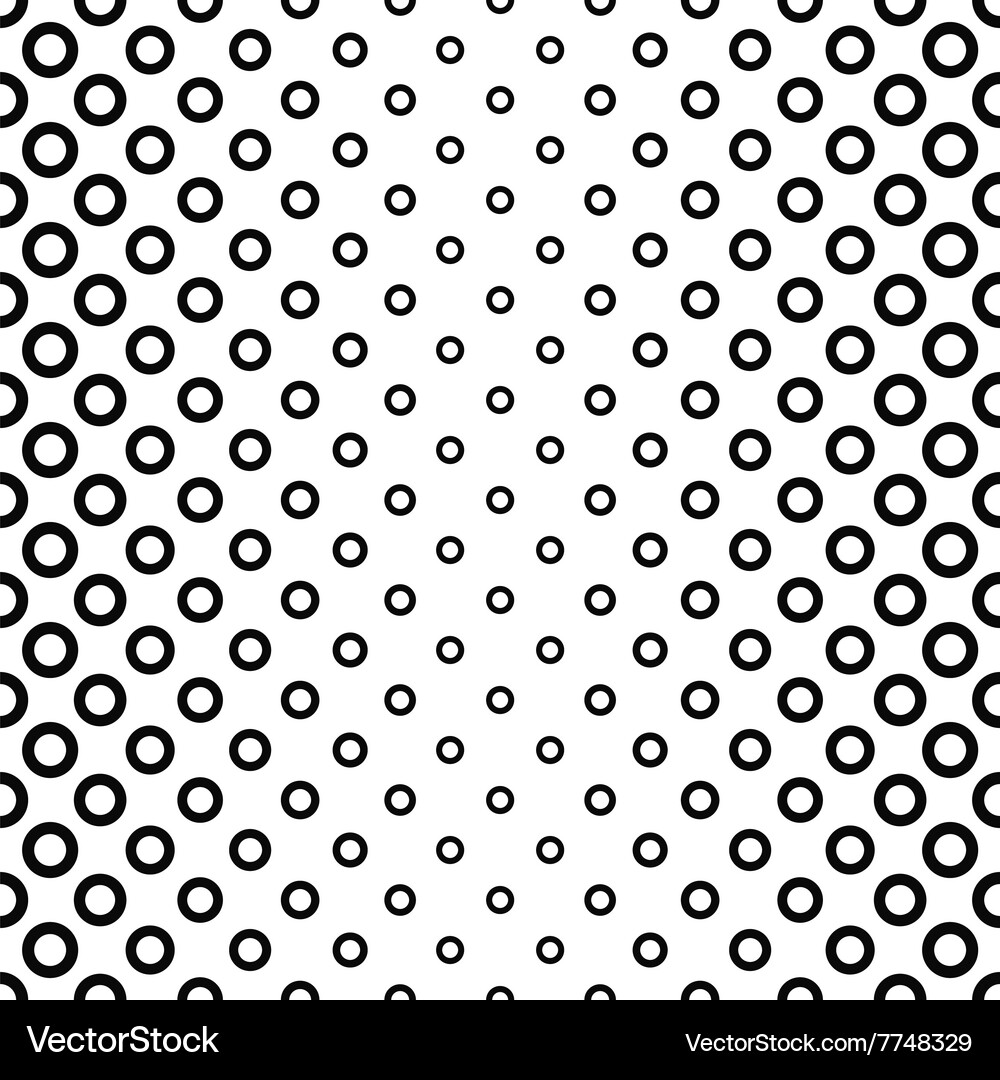 Seamless black and white ring pattern Royalty Free Vector