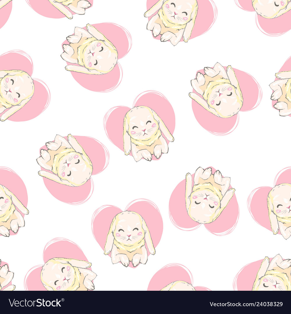Seamless pattern with cartoon bunnies for kids vector image Seamless pattern with cartoon bunnies for kids