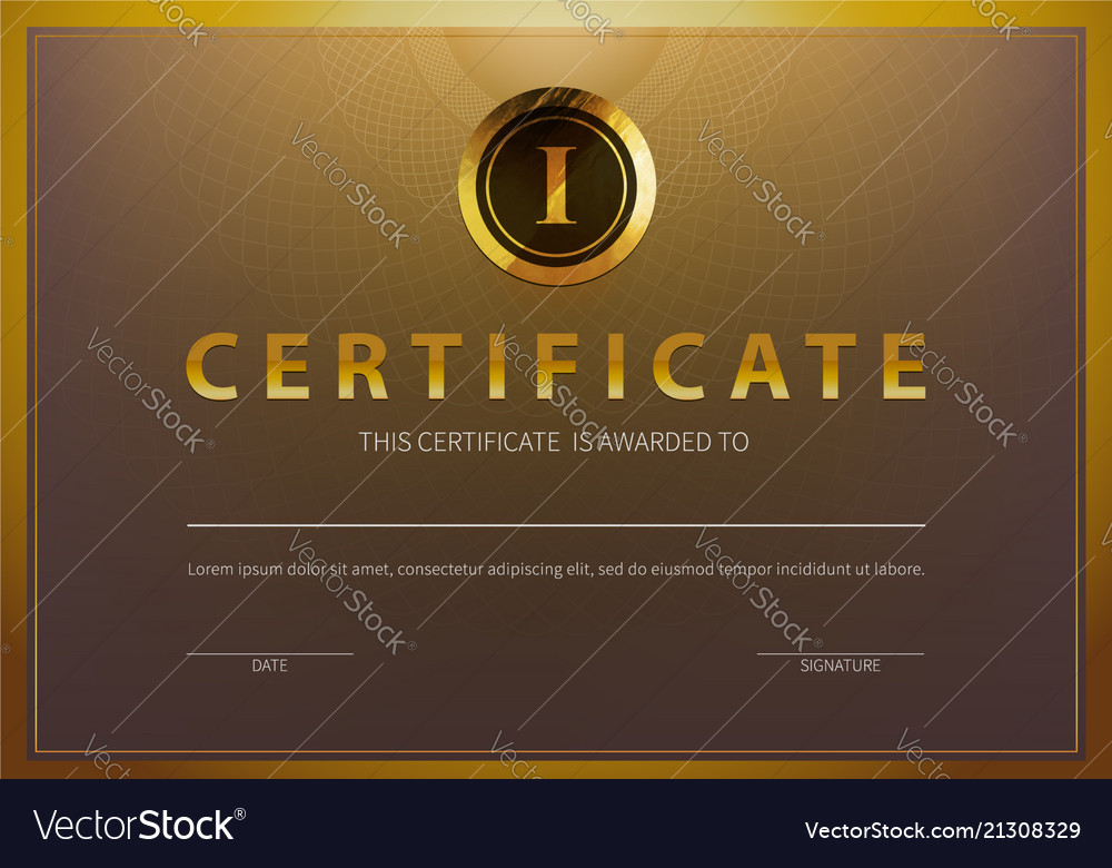 Stock certificate template Royalty Free Vector Image