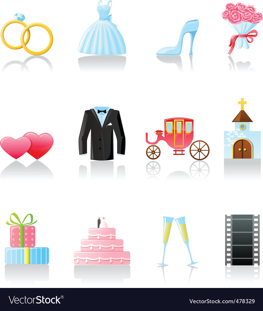 Wedding icons Royalty Free Vector Image - VectorStock