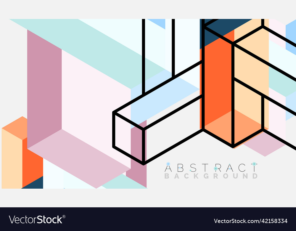 Abstract background 3d cubes cubic elements vector image Abstract background 3d cubes cubic elements