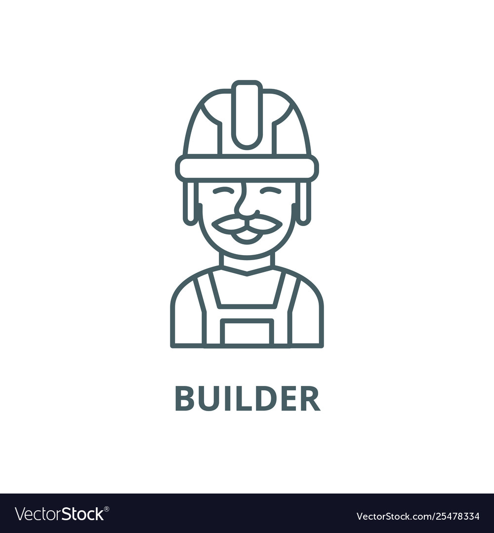 Builder line icon linear concept outline