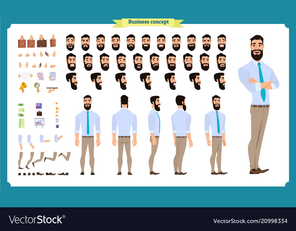 Business Character Set - Multiple Views