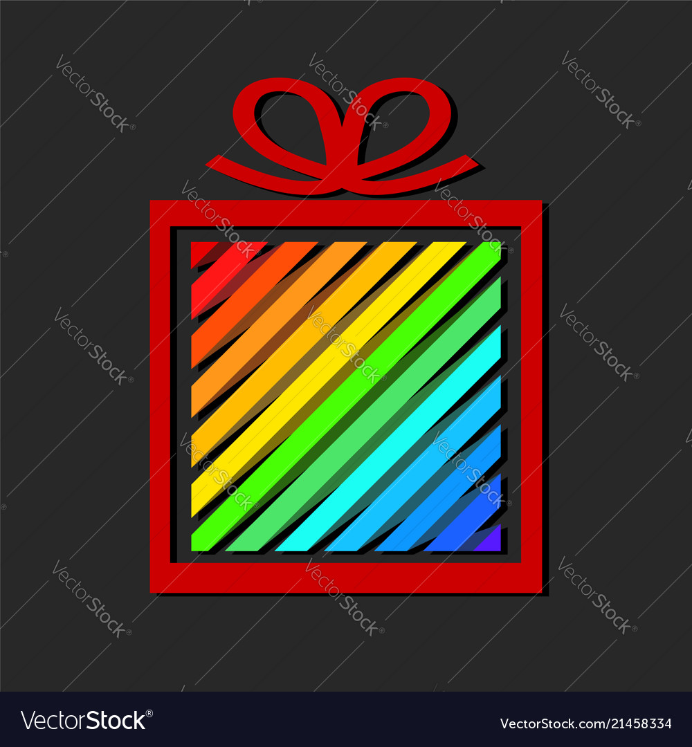 Colorful ribbon gift box holiday logo concept Vector Image