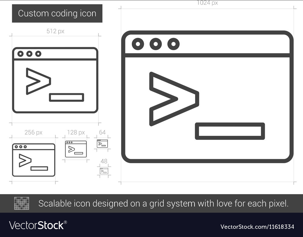 Custom coding line icon