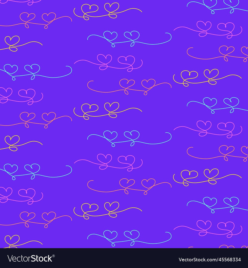 Drawing of outline threads twisted into hearts vector image Drawing of outline threads twisted into hearts