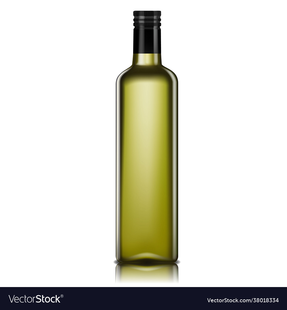 Empty glass bottle for oil 3d realistic olive