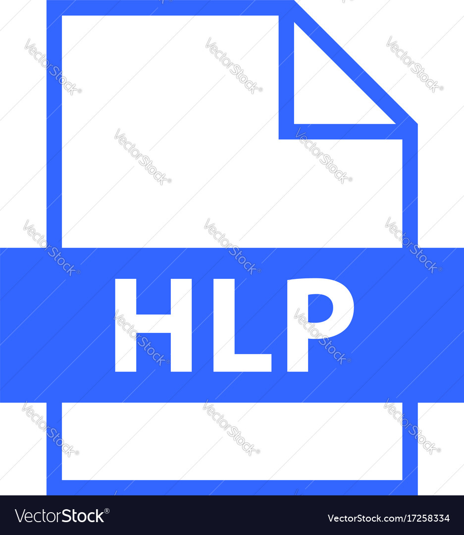 File name extension hlp type Royalty Free Vector Image