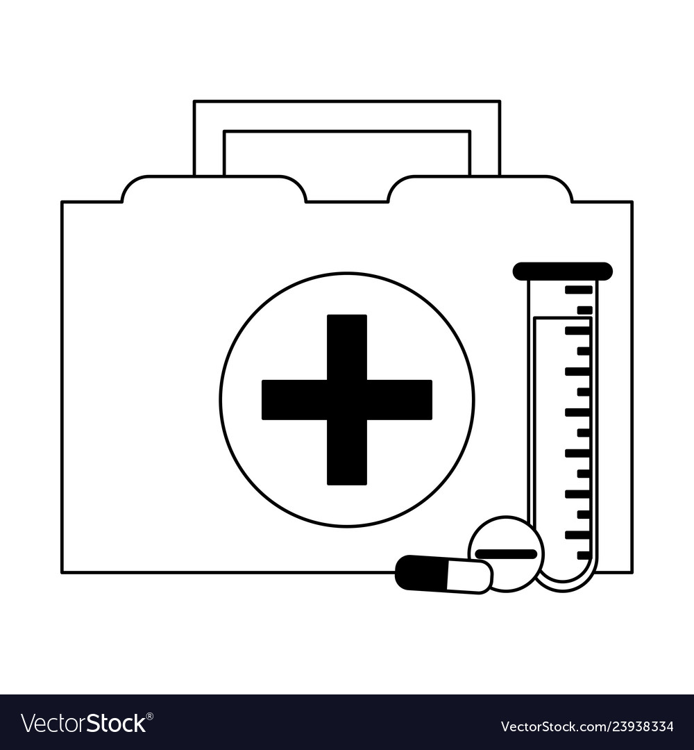 First aids suicarse with blood test and medicine Vector Image