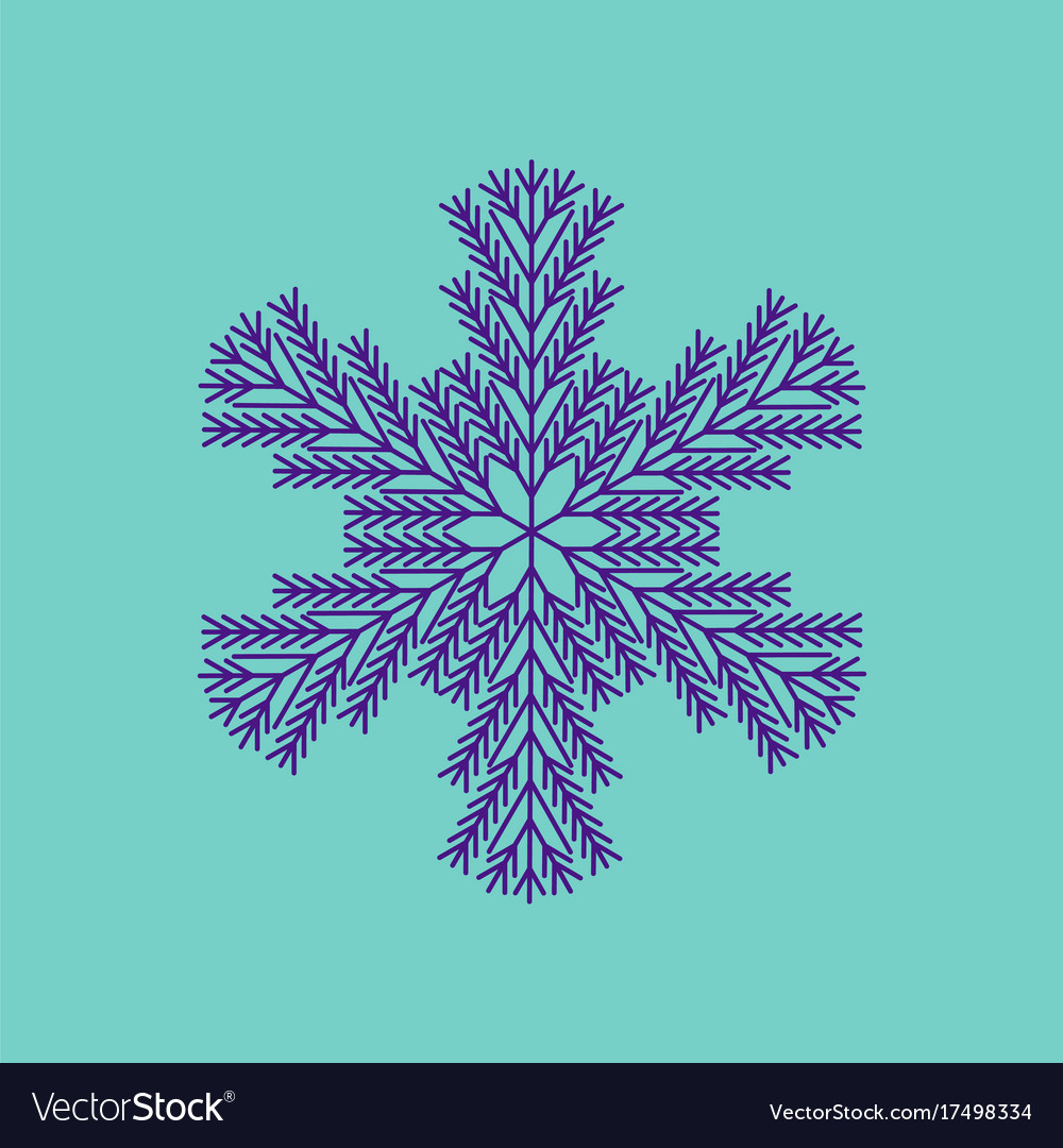 Flat on background of snowflake