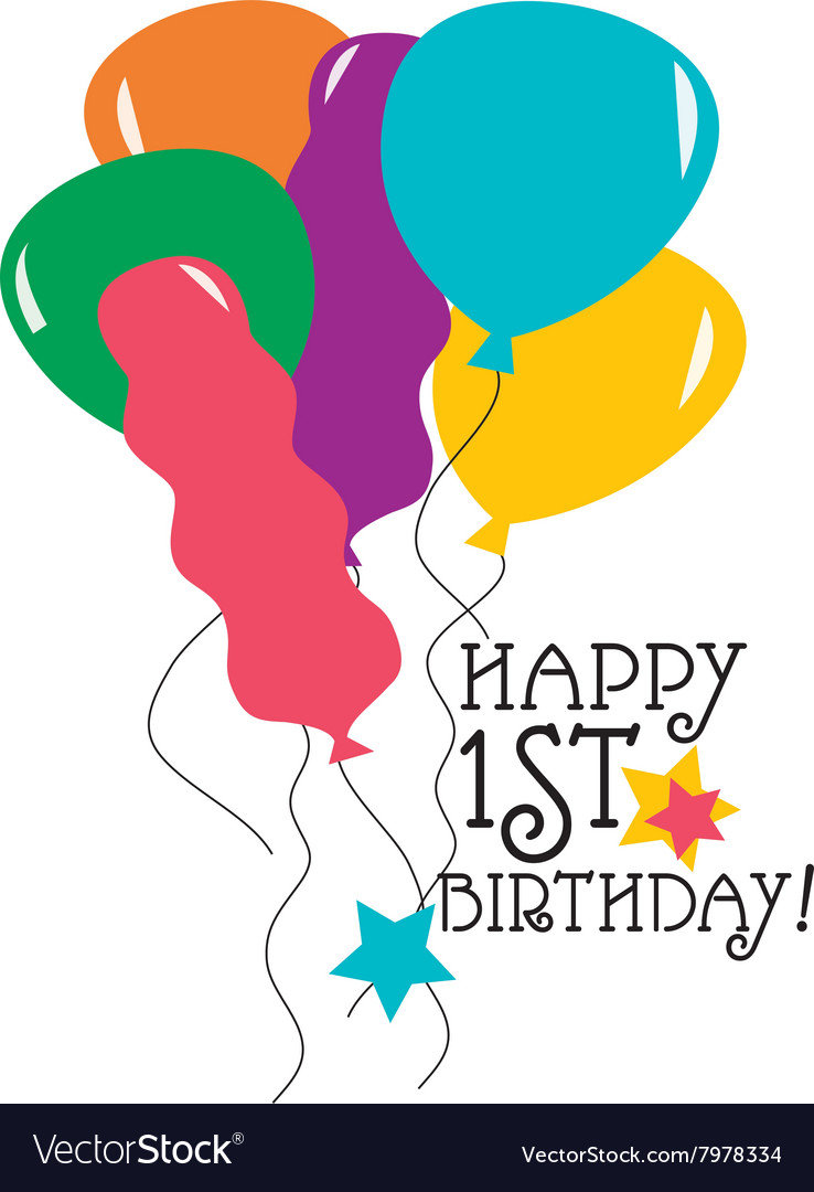 Download Happy 1st Birthday Royalty Free Vector Image - VectorStock