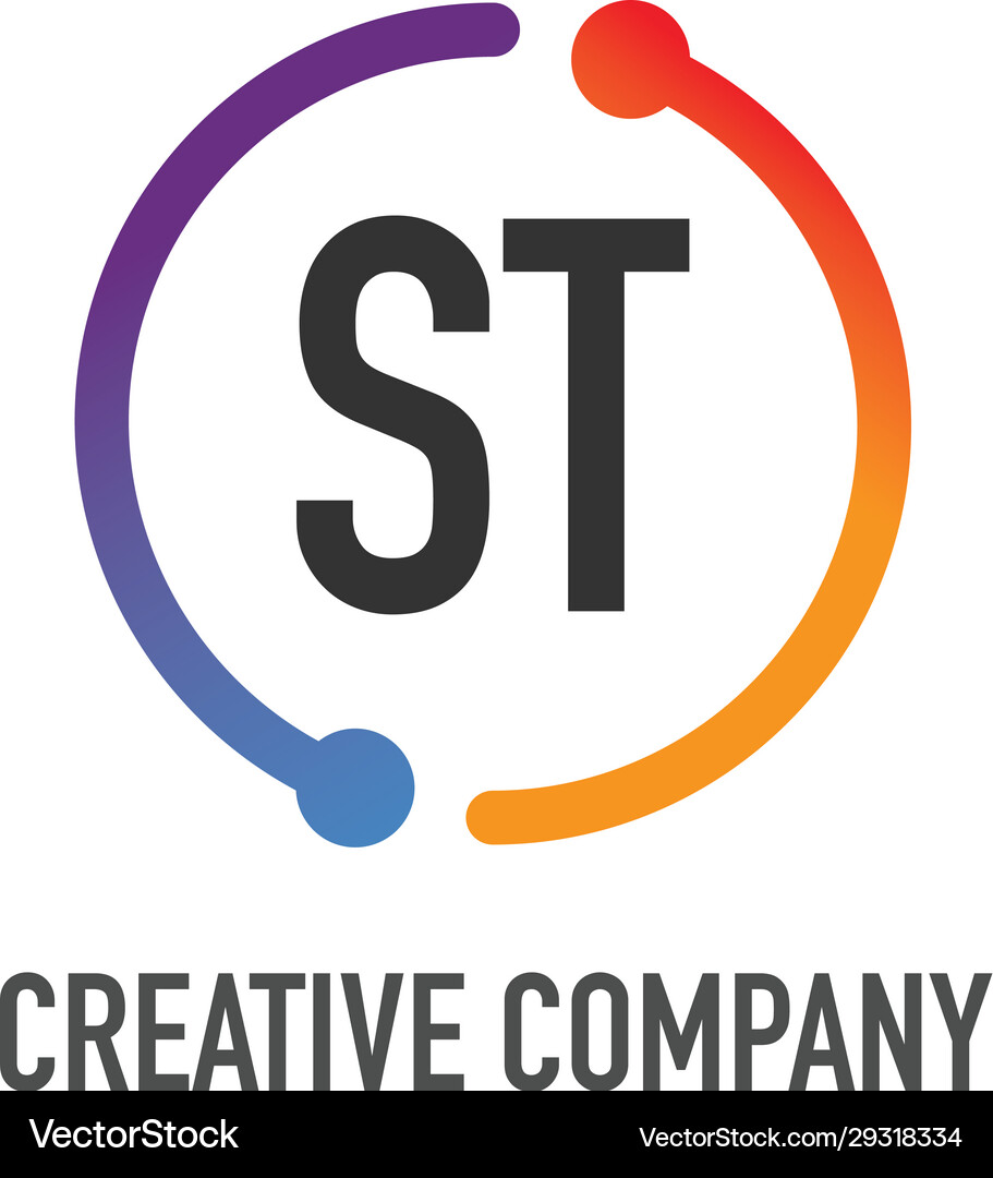 Initial letter st creative circle logo design Vector Image