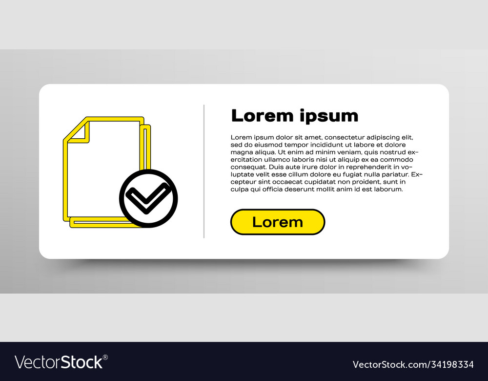 Line document and check mark icon isolated vector image Line document and check mark icon isolated