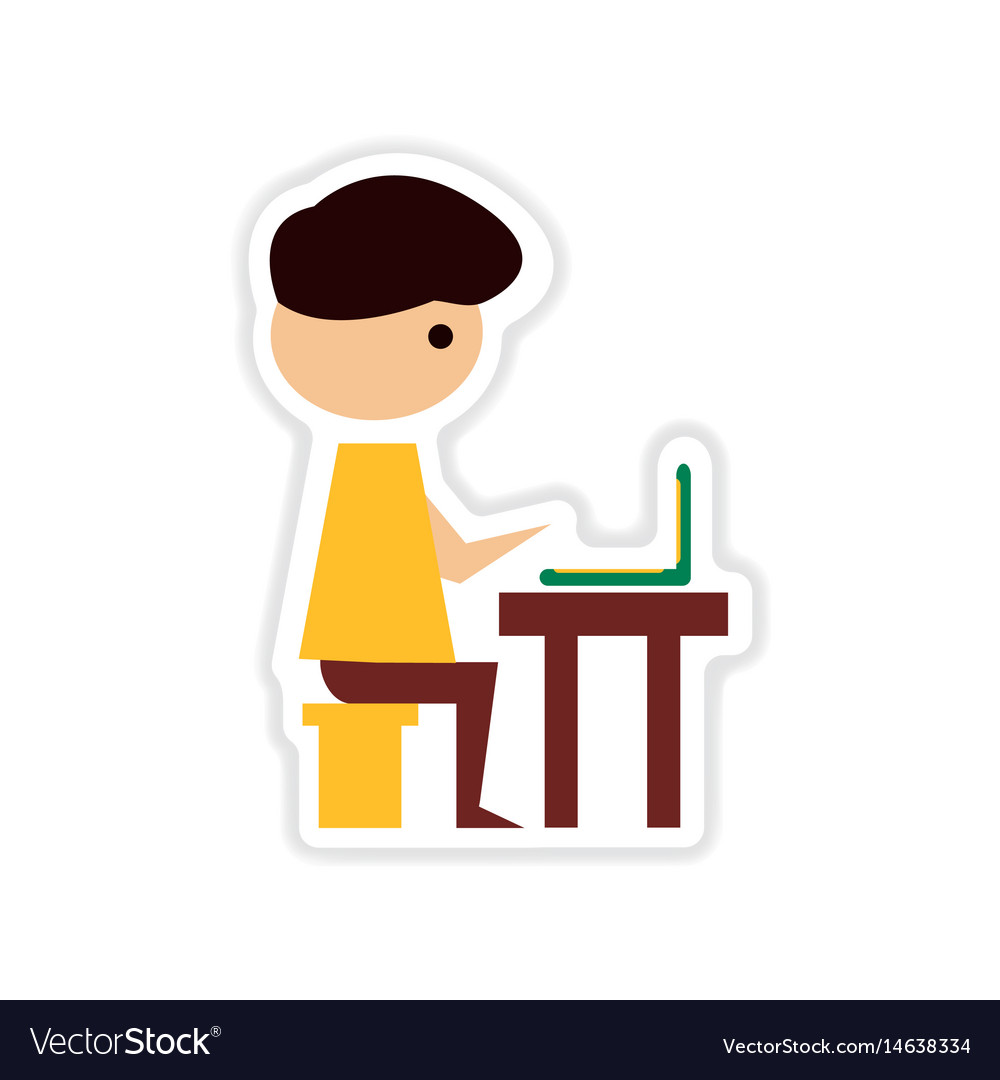 Paper sticker on the white background programmer