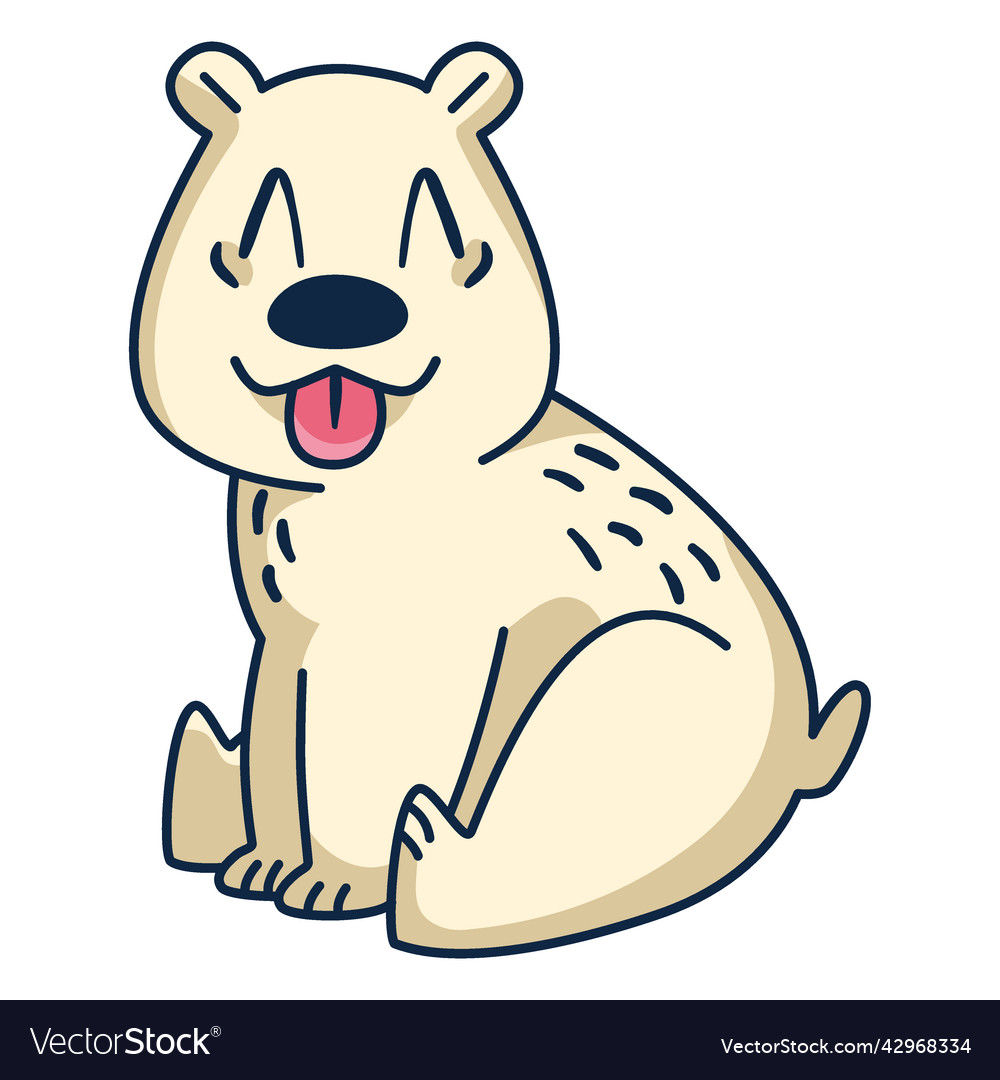 Polar bear with tongue out cartoon