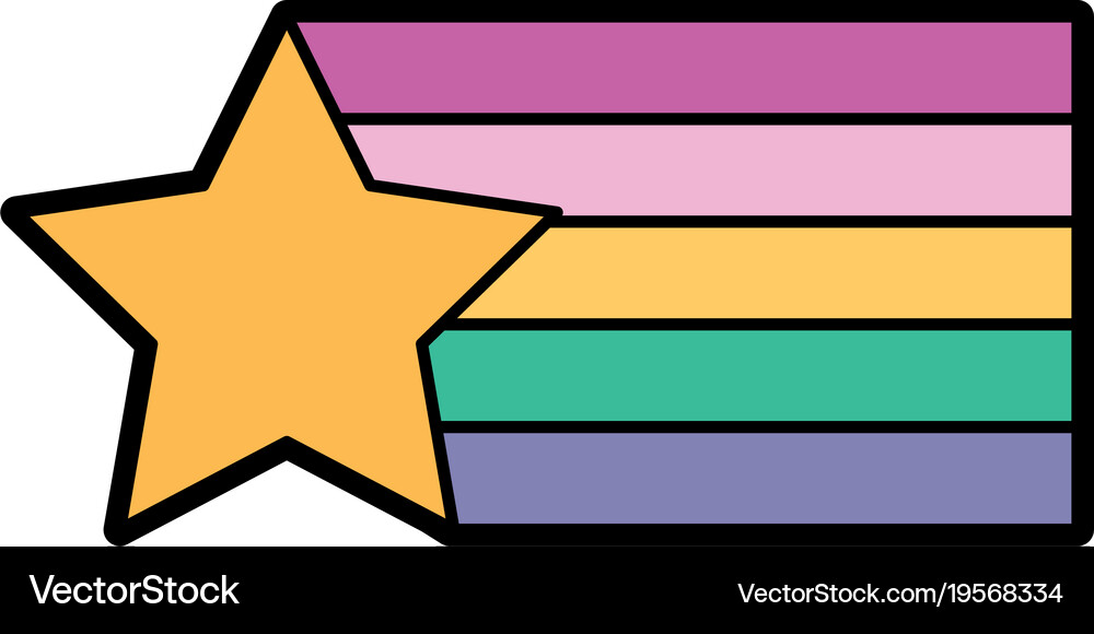 Star Flag Rainbow Colors Design Creative Vector Image