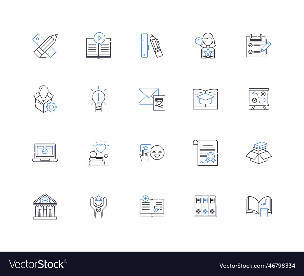 Understanding evolution line icons collection vector image Understanding evolution line icons collection