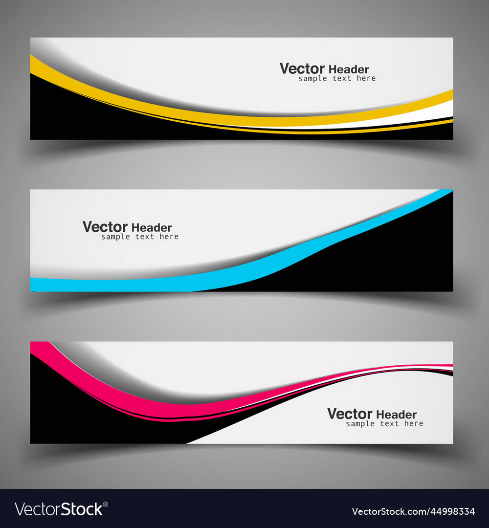 Wavy coloured banners collection Royalty Free Vector Image