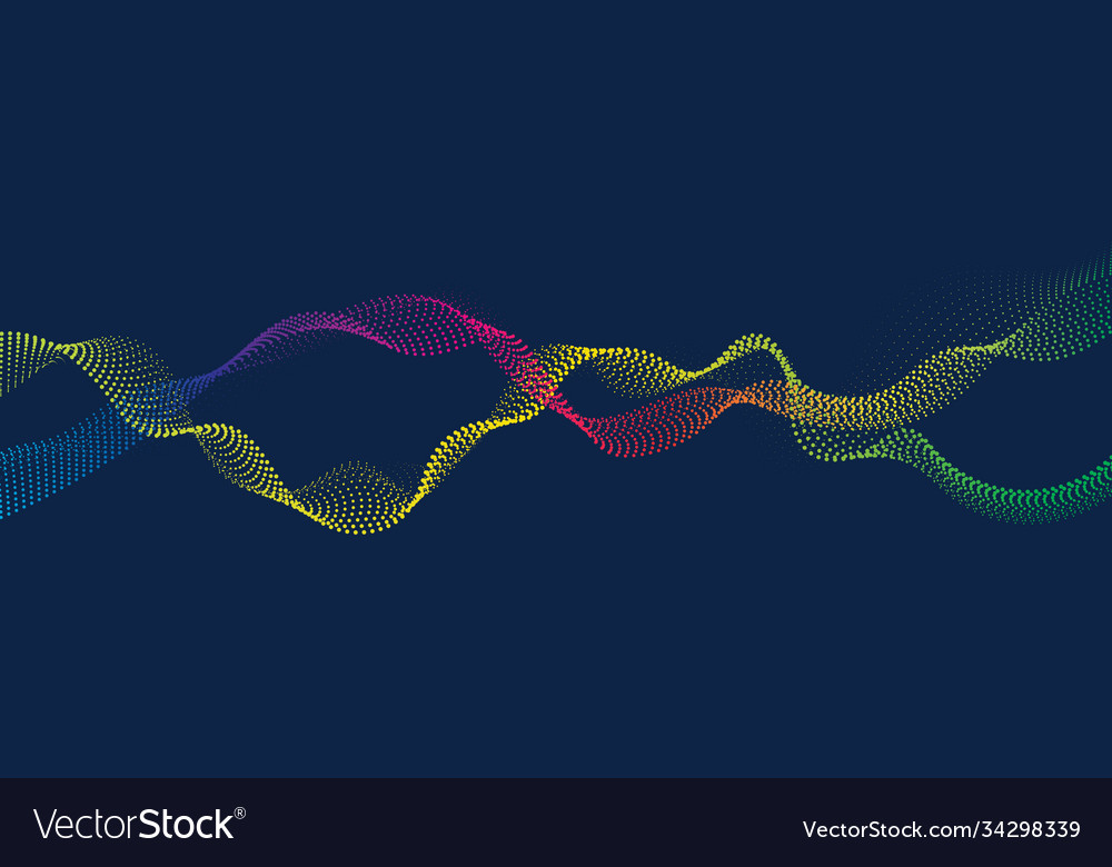 Abstract digital wave particles flow vector image Abstract digital wave particles flow