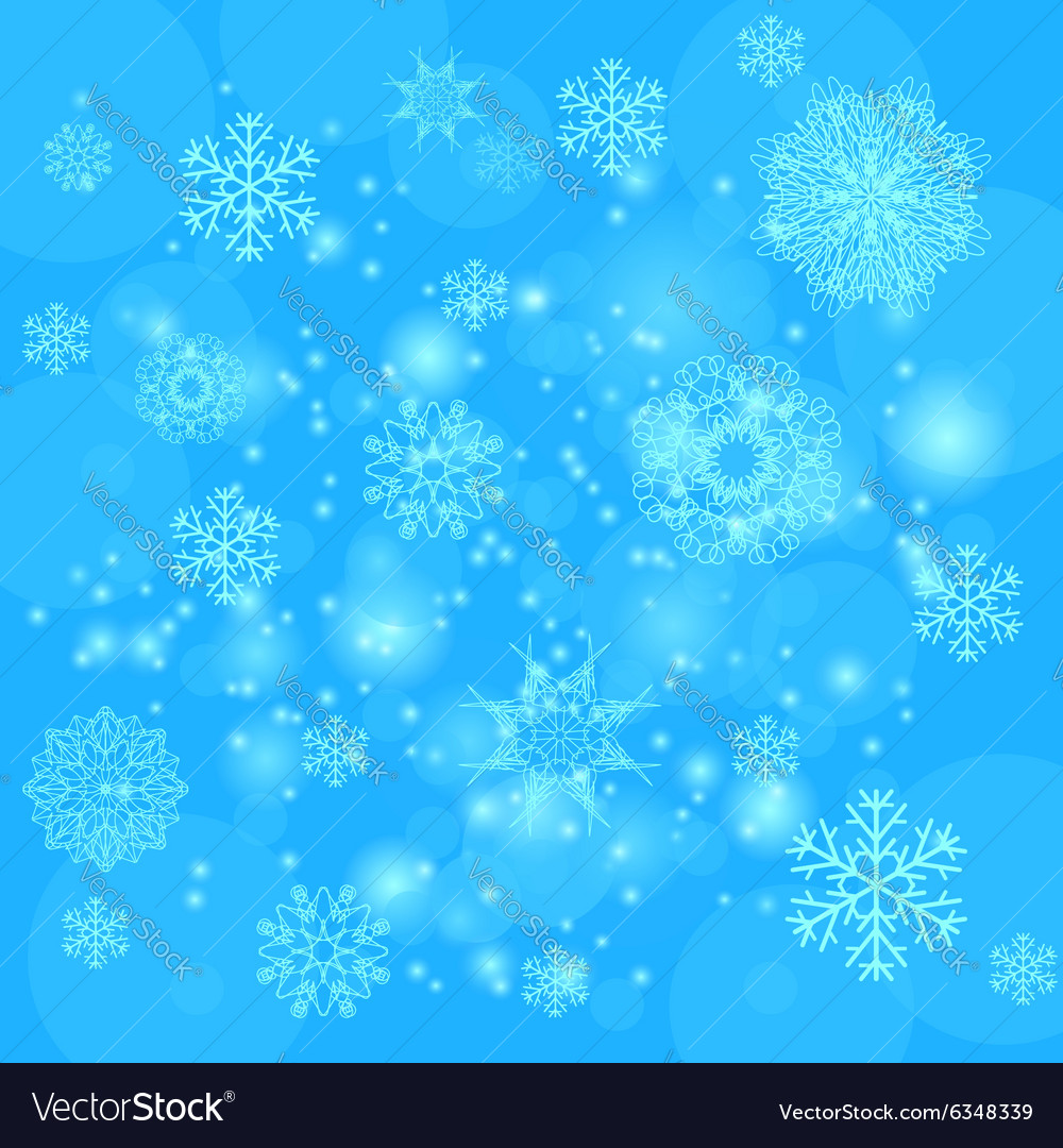 Blue snowflakes background Royalty Free Vector Image