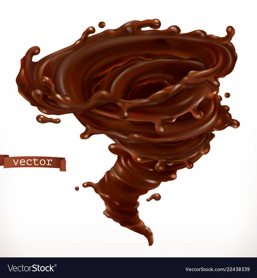 Chocolate tornado 3d realistic Royalty Free Vector Image