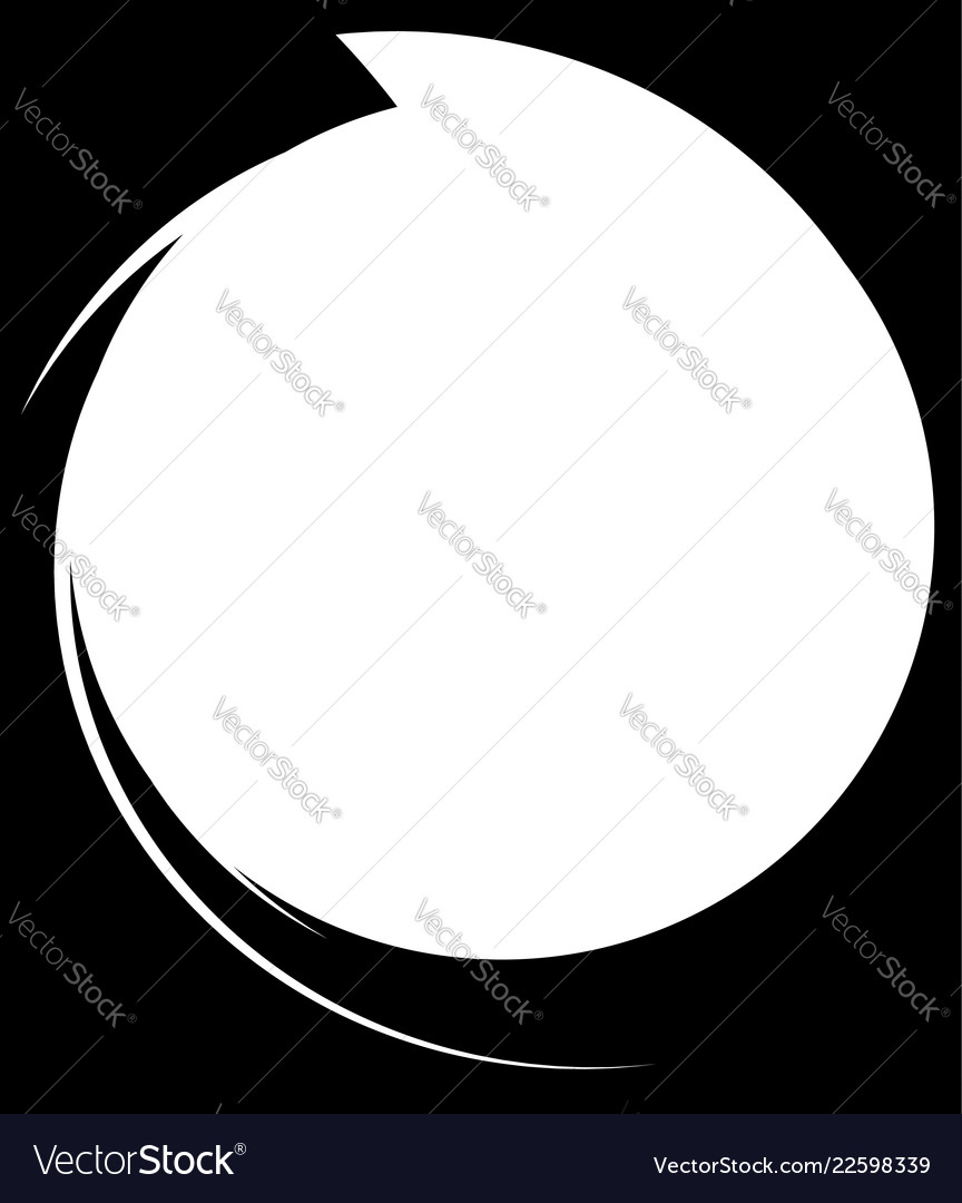 Circle with dynamic swoosh line frame monochrome