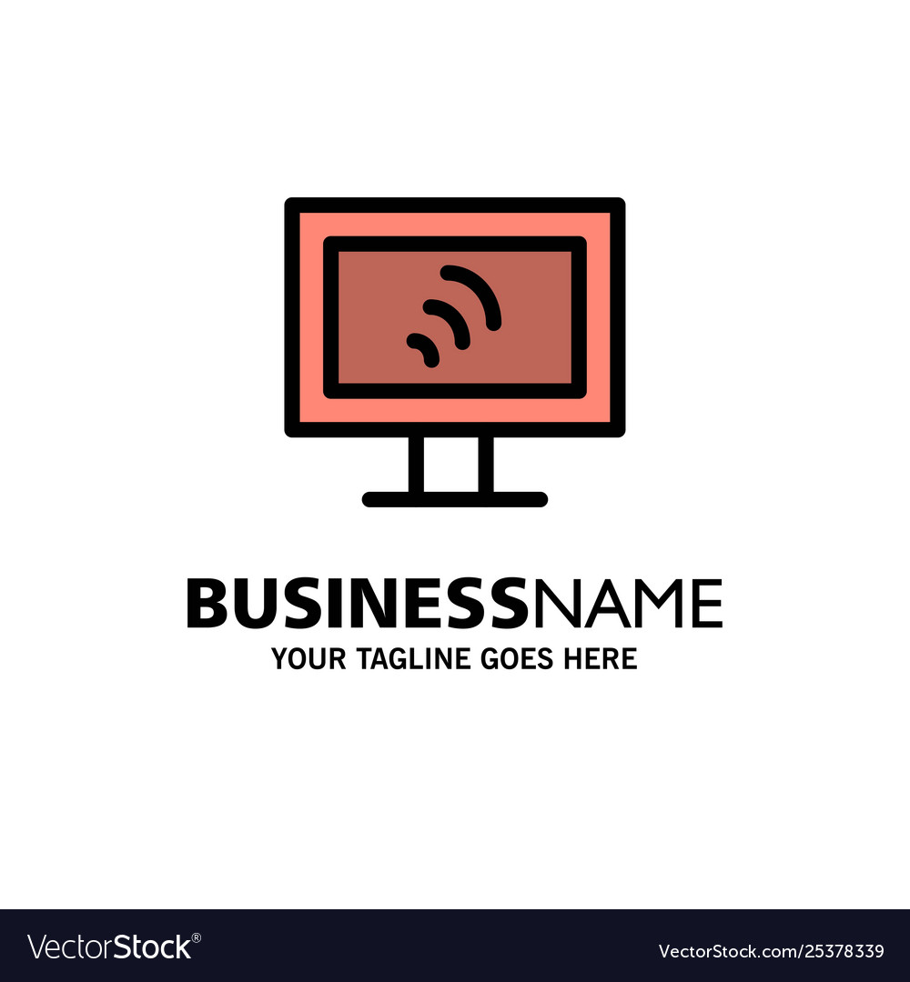 Computer Wifi Service Business Logo Vorlage flach Vector Image Computer Wifi Service Business Logo Vorlage flach