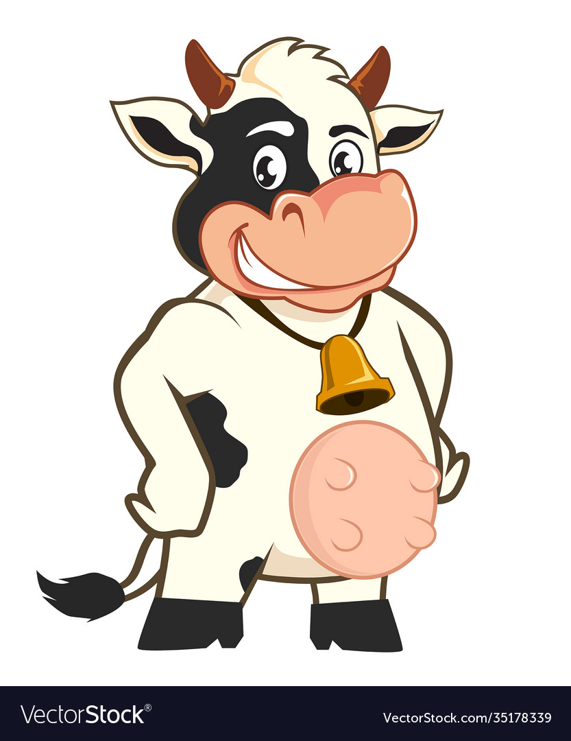 Cow mascot cartoon Royalty Free Vector Image - VectorStock