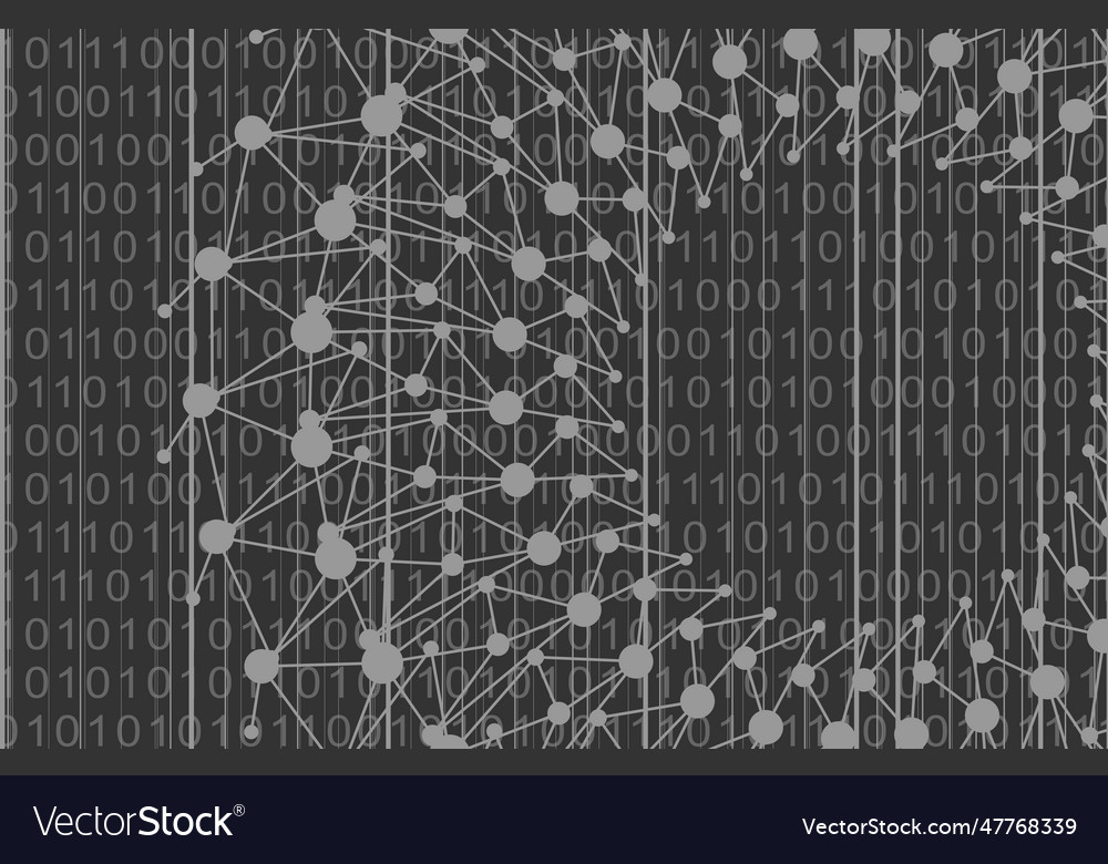 Data science concept lines with dots connected vector image Data science concept lines with dots connected