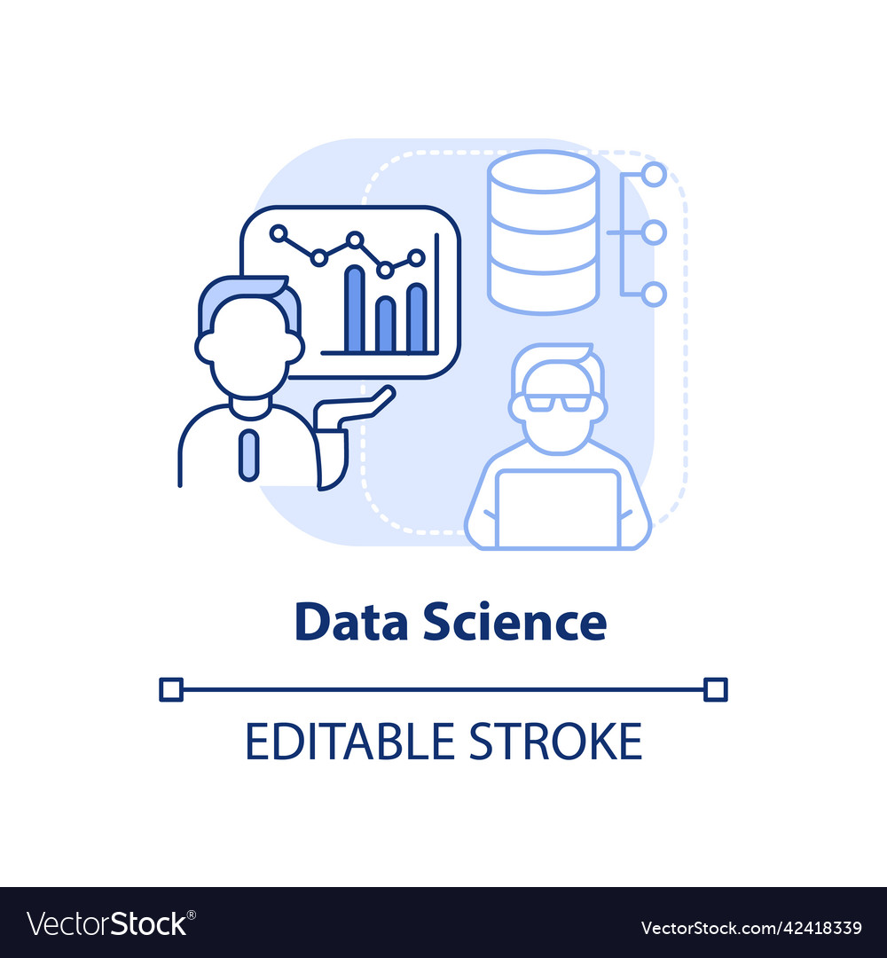 Data science light blue concept icon Royalty Free Vector