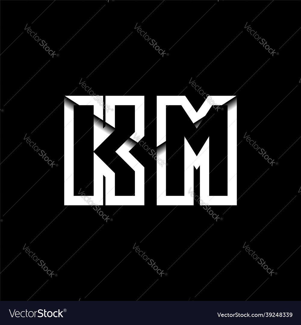 Km monogram envelope shape style