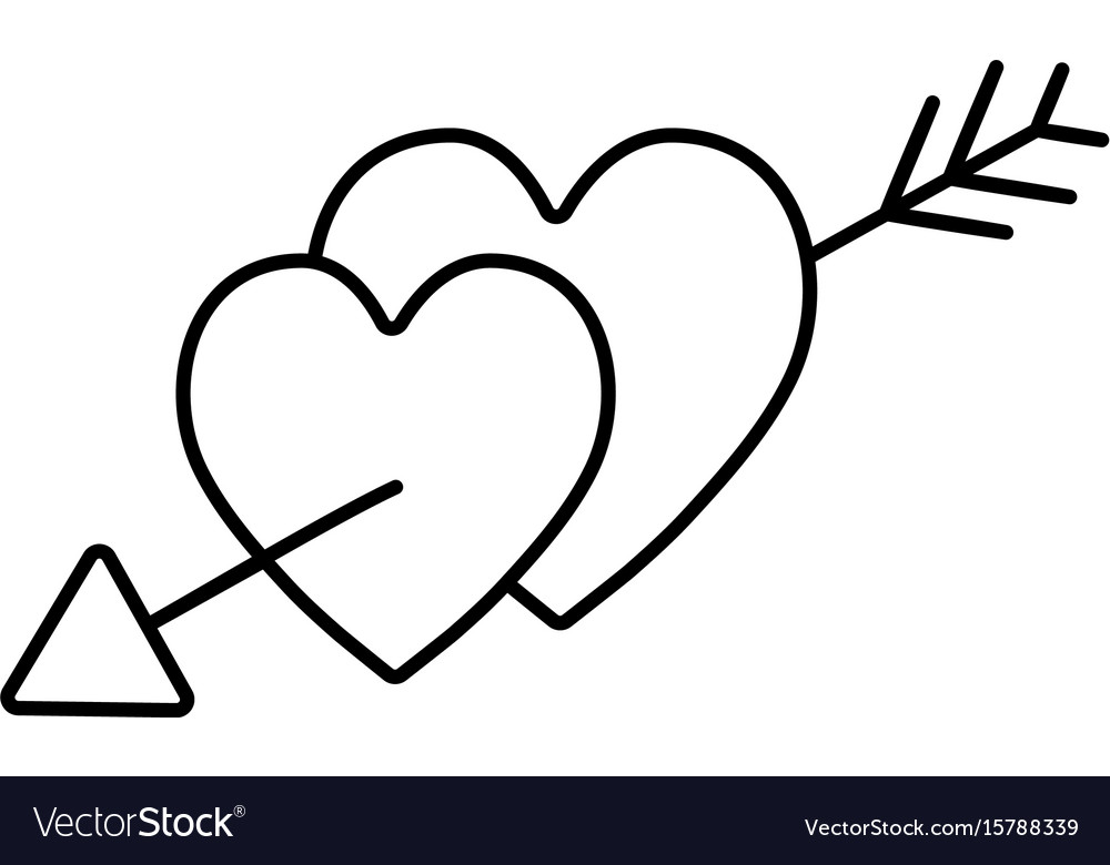 Line Hearts with Arrow
