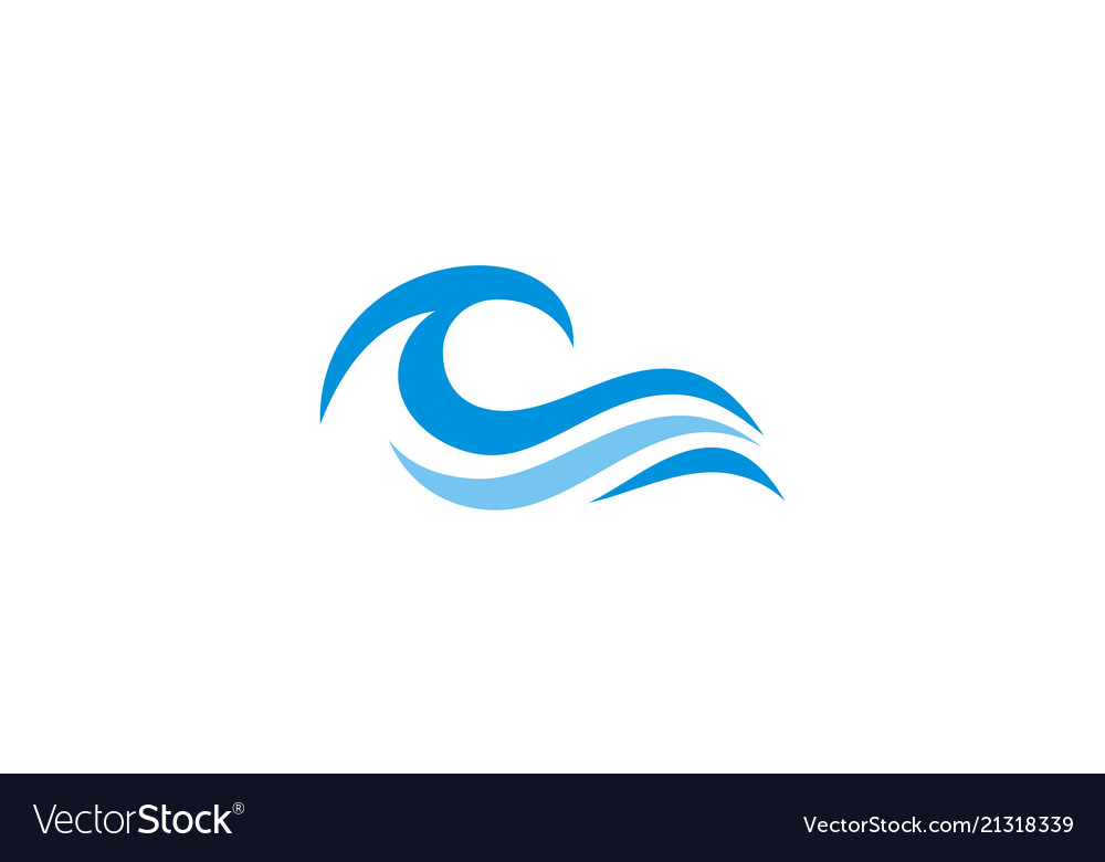 Ocean wave abstract water logo Royalty Free Vector Image