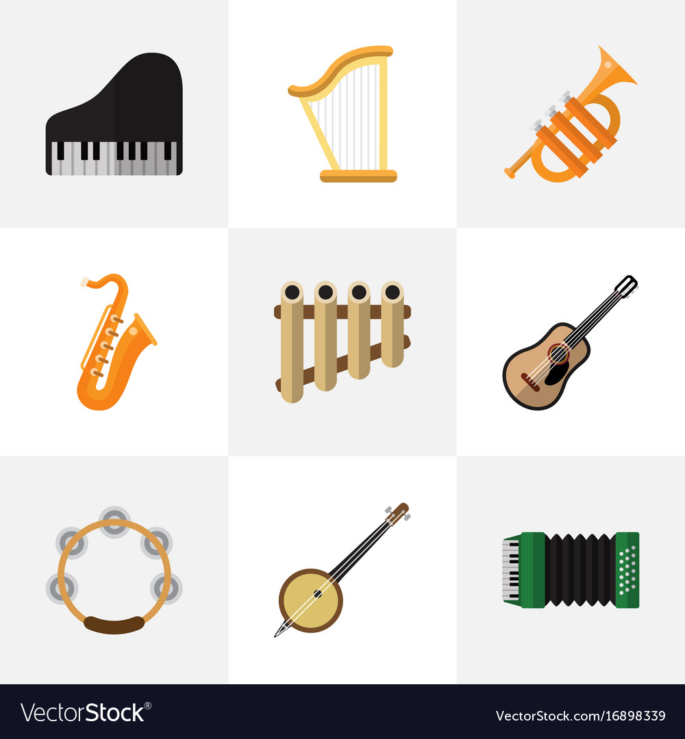 Set of 9 editable sound flat icons includes