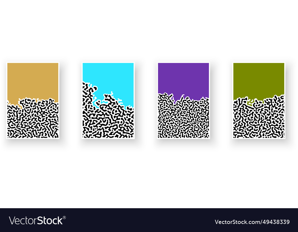 Set of paper cards with textured turing pattern vector image Set of paper cards with textured turing pattern