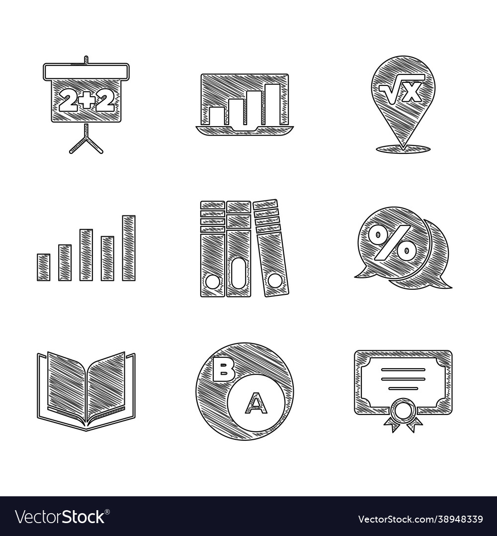 Set office folders subsets math a is subset vector image Set office folders subsets math a is subset