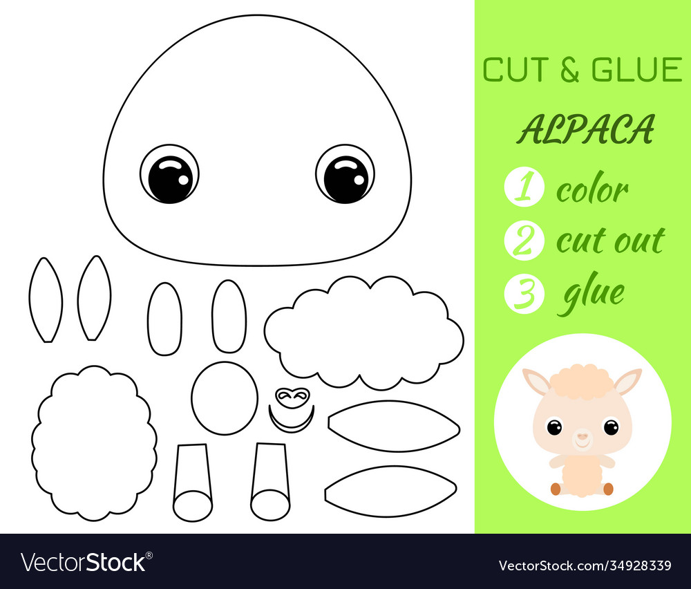 Simple educational game coloring page cut Vector Image