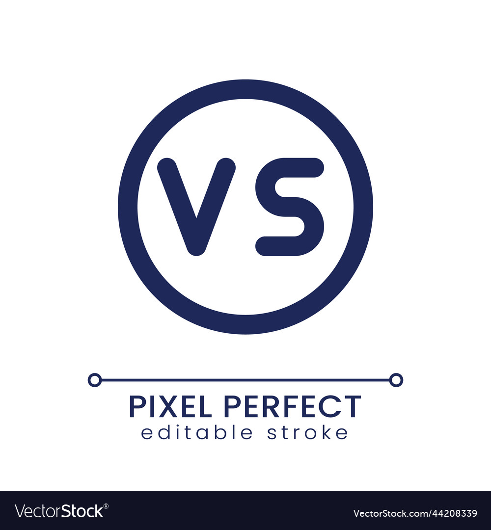 Versus button pixel perfect linear ui icon vector image Versus button pixel perfect linear ui icon