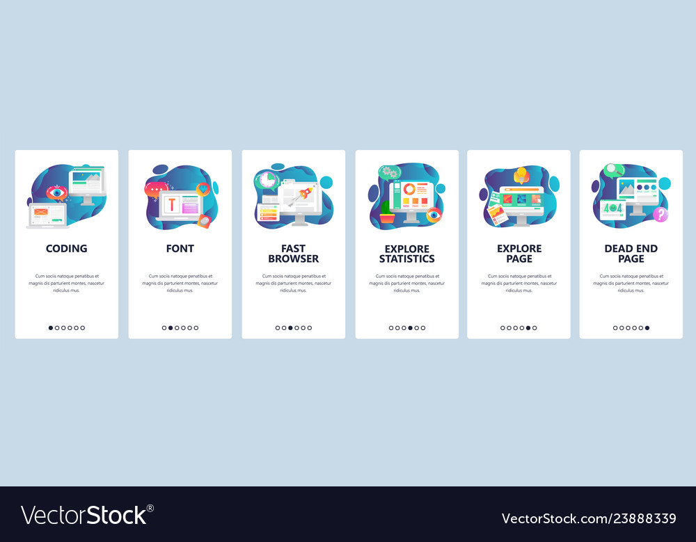 Website Onboarding Screens