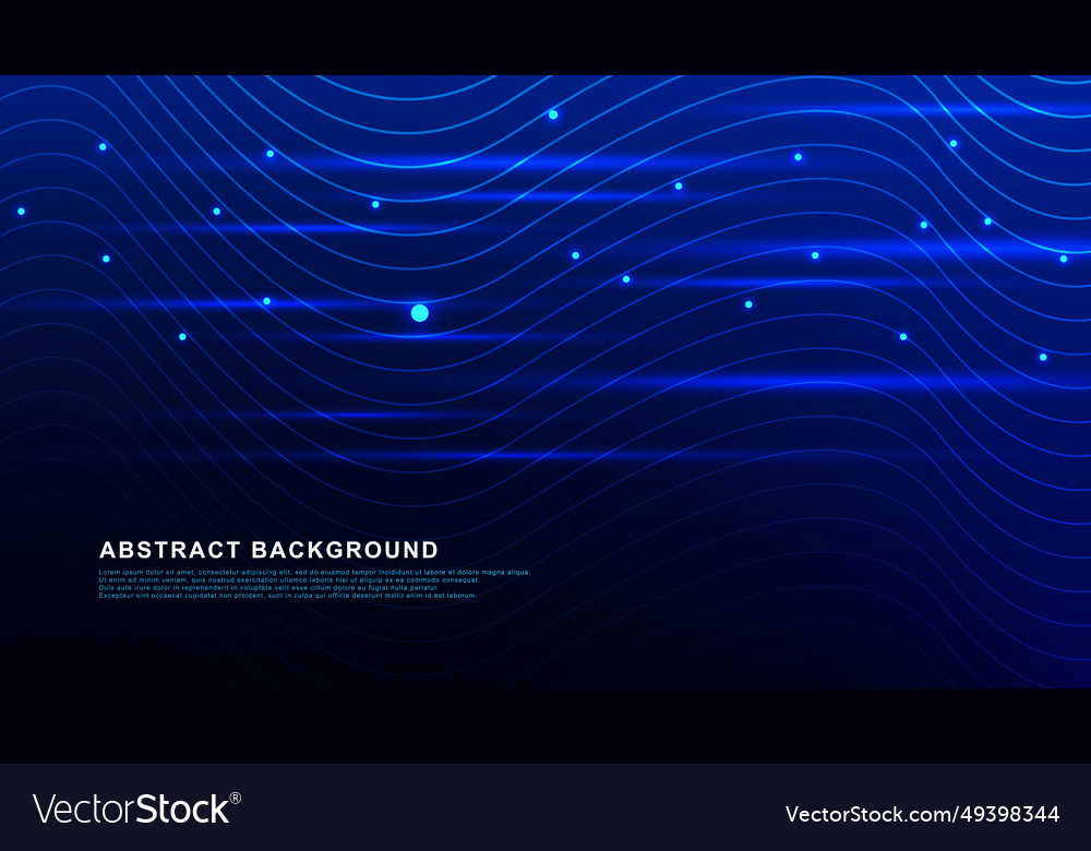 Abstract moving lines with glowing particles Vector Image Abstract moving lines with glowing particles